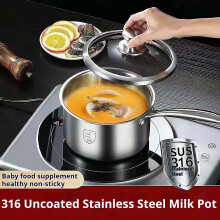 Stainless Steel Saucepan Uncoated Multi-Purpose 3.5 Quart