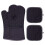 Silicone Oven Mitts Pair Black One Size 1