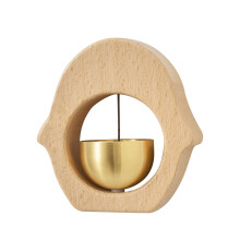 Magnetic Wooden Wind Chime Doorbell with Brass Bell