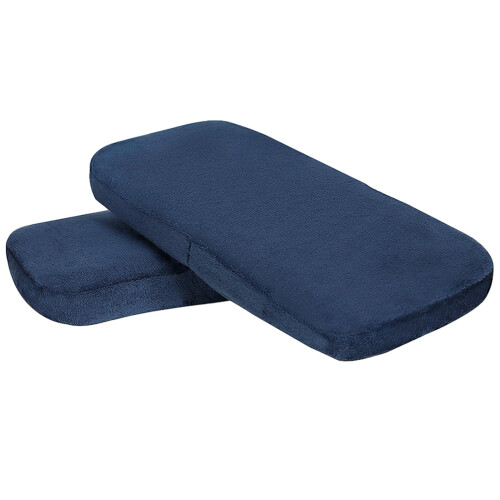 Navy Blue Chair Arm Covers with Memory Foam 2-Piece