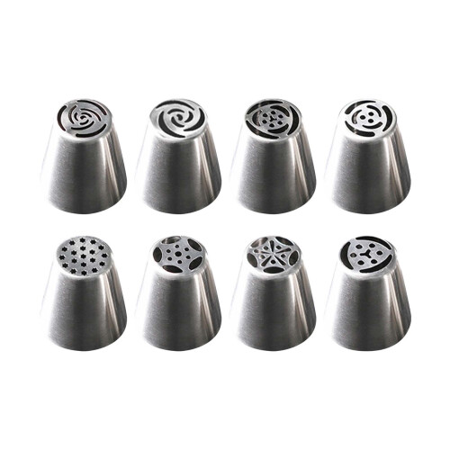 Stainless Steel Cake Embosser Piping Nozzle Set 6 pcs
