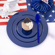 Cuillères jetables patriotiques rouges, blanches et bleues (50 pièces)