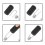 Black Removable Zipper Pullers Set – Rubber and Metal, 10 6