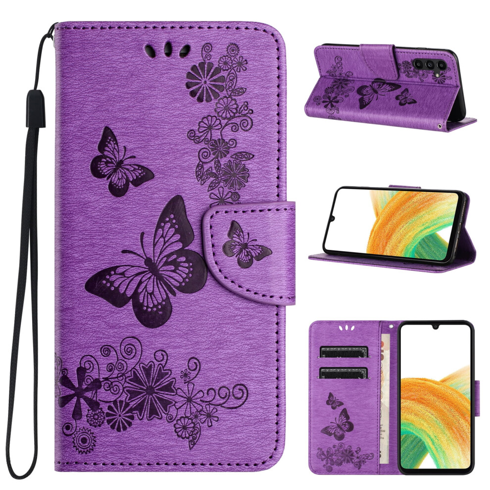 Butterfly Pu Leather Folio Case For Samsung Galaxy A15 5G 9132278405018