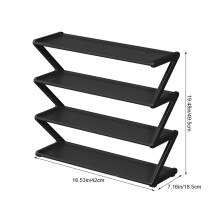 Z-Shape Shoe Rack Stainless Steel 3-Tier