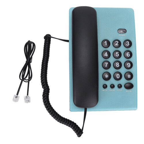 Desktop Landline Telephone Blue Corded Office Home 1