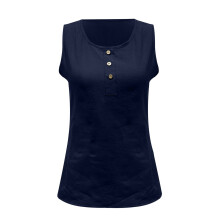 Women's Linen Tank Top Navy M