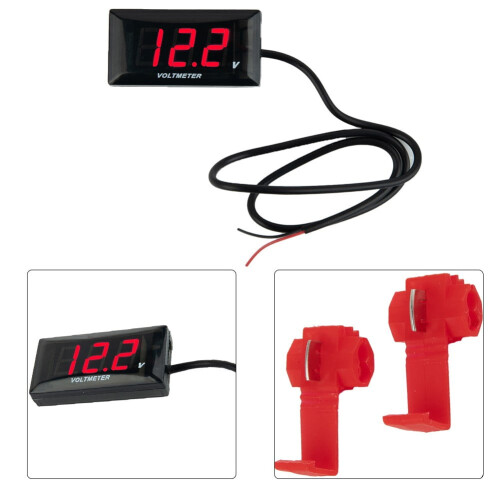 DC 12V LED Digital Volt Meter Red