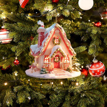 Multicolor White Horse Acrylic Christmas Ornament 1 piece