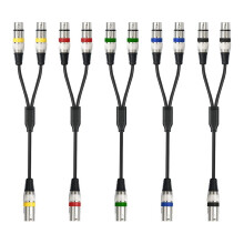 XLR Splitter Cable Female to Dual Male 1.6 ft 5-Pack