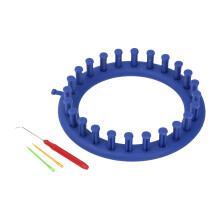 Round knitting loom set with hook needle and pompom maker