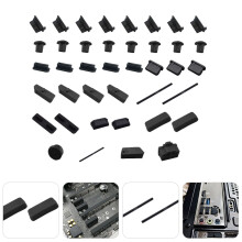 Protecții de porturi din silicon, negre, 40 buc.