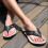 Men's Summer Beach Flip Flops Grey Size 9.5 5