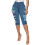 Dunkelblaue, zerrissene Damen-Jeans aus Polyester 1