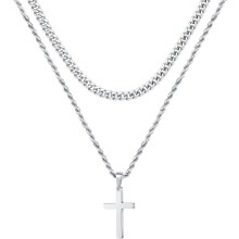 Nail Cross Necklace Stainless Steel Vintage Black Gold