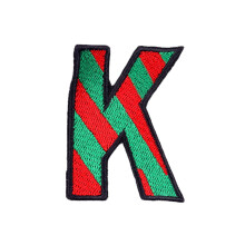 Embroidered Letter K Patch Iron-On or Sew-On 1 Piece