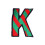 Embroidered Letter K Patch Iron-On or Sew-On 1 Piece 1