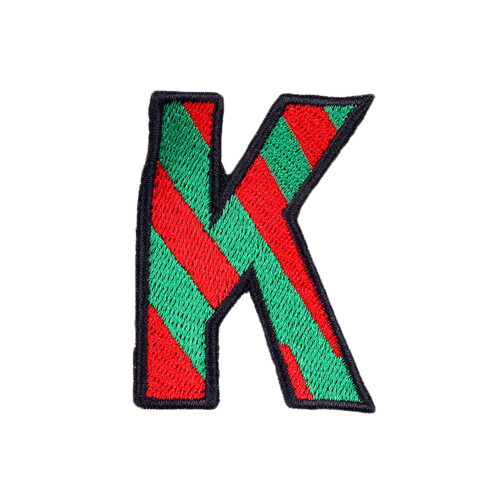 Embroidered Letter K Patch Iron-On or Sew-On 1 Piece