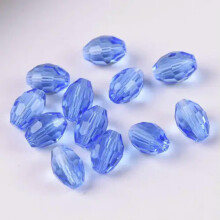 Rugby Oval Faceted Crystal Glass Beads Light Blue 8x6mm