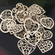 Wooden Heart Slice Craft Embellishments 10 pcs