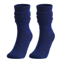 Men's Wool Thermal Socks Navy Medium High Tube Bubble