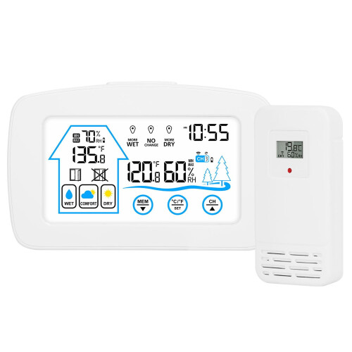 Stație meteo wireless cu ceas pentru interior și exterior 2