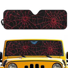 Red Spider Web Windshield Sun Shade for Jeep Wrangler