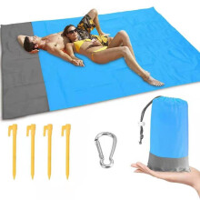 Couverture de plage imperméable et anti-sable à séchage rapide pour 4 à 7 personnes.
