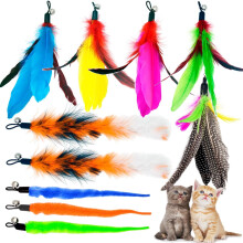 Cat Feather Toy Refills Worm Style 10 Pieces