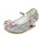 Mädchen-Mary-Jane-Schuhe, silberfarben, Größe 16-16,5 1
