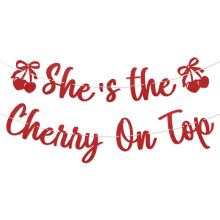 Cherry Bachelorette Banner Red Glitter 1pc