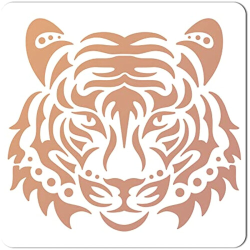 Tiger Head Stencil Reusable Large for Wood Wall Canvas Tile