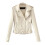 Women's Plus Size Zip-Up Jacket with Notched Lapel White XL 1