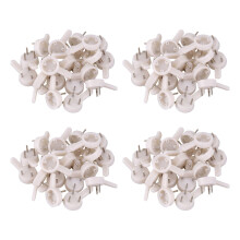80 Pcs Plastic Heavy Wall Picture Frame Hooks Hangers 3-Pin Small White