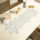 Silver Table Runner Heat Resistant 36 Inches Flower Shaped 1
