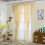 Voile Tulle Willow Leaf Sheer Curtains Set 210x95cm Yellow 1