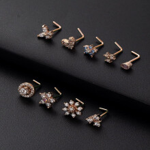 Surgical Stainless Steel L-Shaped Nose Ring 7mm 0.8mm