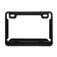 License Plate Frame Textured Cloth-Wrapped Black Stainless