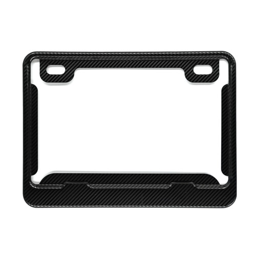 License Plate Frame Textured Cloth-Wrapped Black Stainless