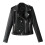 Women's Plus Size Black Zip-Up Jacket with Notched Lapel L 1