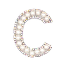 Parche con inicial de perlas, monograma personalizado para planchar o coser.