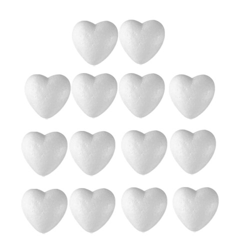 Heart Shape Foam Model White 14 Pieces