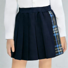 Girls Plaid Pleated A-Line Mini Skirt with Waistband