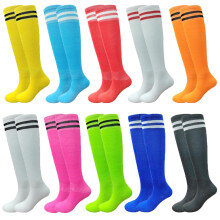 Kids Soccer Socks Stretchy Knee-High Tube Socks 10 Pairs