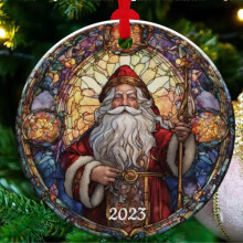 White Horse Acrylic Christmas Ornament Multicolor