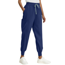 Calça feminina casual azul com cintura elástica, tamanho XL.