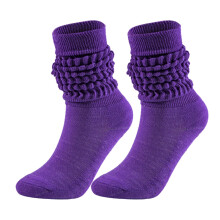Men's Wool Thermal Socks Purple Medium High Tube One Size