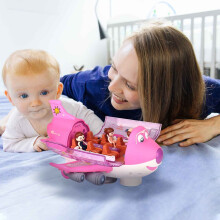 Inertia-Powered Airplane Toy with LED Lights and Sounds