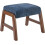 MODERION Footstool Solid Wood Legs Navy Upholstered Seat 1