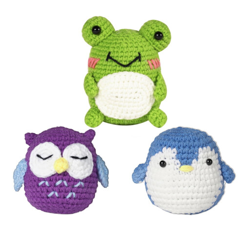 Animal Crochet Kit for Beginners with Tutorials 3 pcs